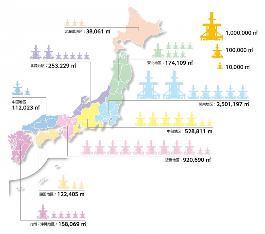 地域別ＴＲＤ壁施工面積